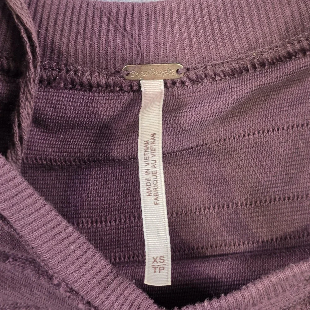 Free People Take A Spin‎ Babydoll Tunic Dress Womens XS Purple Ruffle Flutter